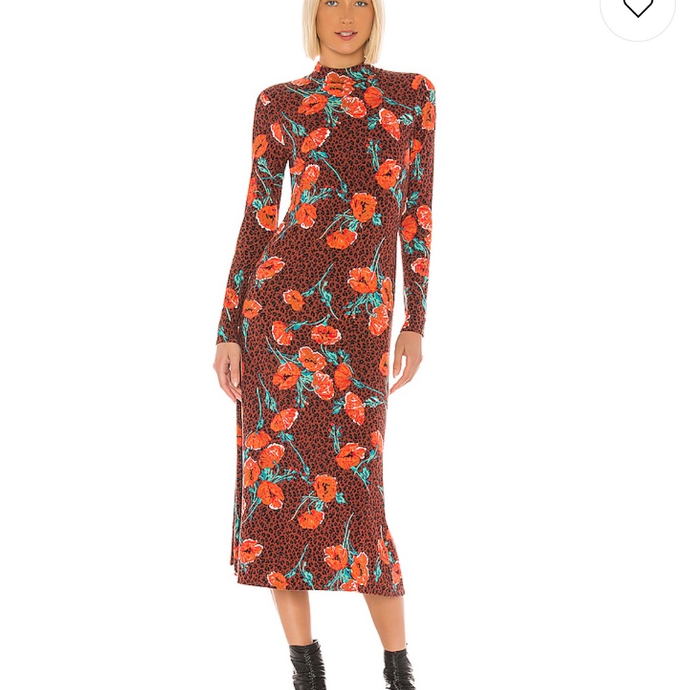 Free People | Retro Romance Leopard Midi Dress S - Picture 3 of 8